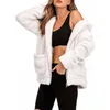 Femmes Vestes Manteau En Fausse Fourrure Pour Femmes 2023 Automne Chaud Doux Lâche À Capuche Veste Femme Survêtement En Peluche Dames Casual Hiver Pardessus # f3