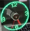 Zegarki biurka Ręcznie mini USB wentylator przenośne gadżety elastyczne gęsteczkowe zegar LED Cool for laptop PC PC Notebook Wyświetlacz w czasie rzeczywistym Trwały regulowany 230615