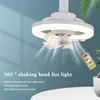 30/48/60W Ceiling Fan with E27 Lamp 3 Speed Silent 360 ° Rotation Cooling Fan Light Remote Control Home Chandeliers for Bedroom