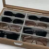 Solglasögon Fall 8 Slots Walnut Wood Glasses Storage Display Box Storage Solglasögon Display Case Organizer Funda Gafas Tela Free Carving 230615