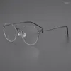 Güneş Gözlüğü Çerçeveleri Saf Titanyum Ultralight Yuvarlak Gözlükler Çerçeve Erkekler Vintage Oval Optik Gözlükler Kadın Danimarka Vidasız