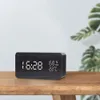 Desk Table Clocks Alarm Clock LED Digital Wooden USB/AAA Powered Table Watch With Temperature Humidity Voice Control Snooze Electronic Desk Clocks 230615