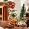 Storage Bottles Christmas Glass Snack Candy Jar Food With Lid Sealed Kitchen Container Jars Cute Organizer Gift