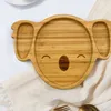 Tazze Piatti Utensili Piatto piano personalizzato in bambù e legno per bambini Piatto piano in tessuto di bambù di alta qualità con ventosa in silicone 230615