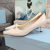 2023-Roman Sandals Spring and Summer Pointed Toe Leather Luxury Designer Slim High Heels Womens Shoes High-End and Elegant Pending Shoes Size 35-41