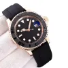 Herenhorloges automatisch mechanisch horloge Beweging Bruine wijzerplaat Roségouden keramische bezel Ingelegd roestvrij staal Originele massieve armband heren YachtMaster-polshorloges