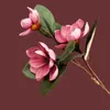 Dried Flowers 72cm High Quality Simulation Heads EVA with Leaf Magnolia Home Living Room Dining Table Decoration Fake Artificial Flower