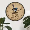 Horloges murales jardin pour l'extérieur en résine étanche décorative 12 pouces horloge domestique à piles avec pointeur en métal