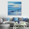 Eigentijds Abstract Canvas Art Peace Cityscape Olieverfschilderij Met de hand gemaakt Modern Pub Bar Decor