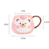 Tasses tasse à café en céramique dessin animé ours avec couvercle Spoon380Ml jus lait maison bureau boisson Unique cadeau décoration cadeaux de noël