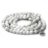 Strand Natural Stone Bracelet Yoga String Lotus Magnesite Beads Charme Bracelets Hand For Men and Women Luxury Jewelry