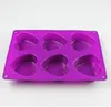 6 Gaten Hartvormige Bakken Cakevorm Jelly Ice Tray Biscuit Mold Handgemaakte Zeep Liefde Siliconen Mal