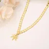 Pendant Necklaces 50cm Length Leaf Choker Figaro Link Women Girl African Arab Middle Eastern Wedding Gifts Neck Chain Jewelry