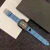 Luxury Designer Leather Watchband For Apple 38mm 41mm 42mm 40mm 44mm 45mm iwatch 7 6 5 4 3 2 Classic Crocodile skin pattern Letter Print Bracelet Watch Strap