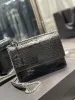 Bolsa feminina de luxo bolsa de mão de moda crossbody couro genuíno padrão de crocodilo bolsas de ombro de corrente de alta qualidade bolsas de design de corpo cruzado bolsa