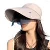 Bérets marque Design femmes vide chapeau haut de forme avec des lunettes solide large bord seau été extérieur cyclisme réglable plaine soleil