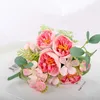 Fleurs séchées fausse pivoine rose fleurs en soie automne artificielle bricolage mariage maison jardin décoration salle