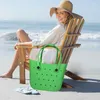 Storage Bags Beach Tote Waterproof Soft EVA Bag Portable Solid Color Outdoor Sports Swimming Suit Towel Organizer Shoulder