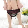 Dames Slipje Sexy Blote Konten Slips Kant Bloemen Hol Open Kruis Ondergoed Lingerie Vrouw Onderkleding Strings Mode Vrouwen Dh1Gp