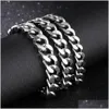 Цепные мужские змеиные костяные браслеты бизнес -нержавеющая сталь титановый браслент доставка DH7QV