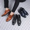 Scarpe eleganti da uomo in pelle 2023 da uomo a scacchi moda casual splicing stringate grandi Oxford per