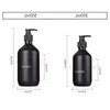 Distributeur de savon noir mat Lotion pour les mains Shampooing Gel douche Bouteilles 300 ml 500 ml Bouteille en plastique PET avec pompes pour salle de bain Chambre et Ki Nmiq