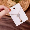 Pendant Necklaces 316L Stainless Steel Fashion Fine Jewelry Zircon Sector Clouds Charms Chain Choker Collier & Pendants For Women