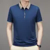 Polos pour hommes 2023 été à manches courtes T-shirt pour hommes nouvelle mode T-shirt à col polo pur coton demi-manches hommes Polo d'affaires