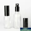 Garrafa cosmética de vidro transparente bomba de maquiagem recipiente recarregável frascos de spray de névoa 5-100 ml atacado