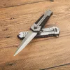 Promotie F130 Flipper Zakmes 3Cr13Mov Satijn Spear Point Blade G10/Rvs Handvat Bijgestaan Snel Open Map Messen met Doos