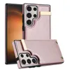 Pochette en cuir PU antichoc 3 porte-cartes étuis portefeuille pour Samsung Galaxy S23 Ultra S22 S21 S20 FE Note 20 bouton en métal téléphone Funda