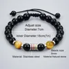 Charm Bracelets 2023 Trendy European Stainless Steel Enemal Geometric Bracelet For Men Braided Tiger Eye Beads Jewelry LYC-08