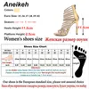 Bling Bling Gold Crystal Sandals Thin Strappy Gladiator Sandal Shoes Stiletto Heel Wedding Pumps Rhinestone Cage Sandal