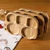 Xícaras Pratos Utensílios Conjunto de tábuas de bambu de 4 peças Tigela de alimentação de bebê Material de alimentação infantil de madeira Talheres de bebê ventosas Tigelas e copos 230615