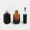 100pcs 15ml Black Frost Bottle White Empty Nail Polish Glass Bottle 1/2oz enamel Containers Rkkul