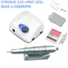 Nail Art Equipment 45K Arrival STRONG 210 Plus PRO 105 105L Handpiece 65W 45000rpm Nail Drills Manicure Machine Pedicure Electric File Bits 230616