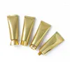 Botellas de almacenamiento 80ml 50pcs / lot Accesorios de herramientas de maquillaje de moda Envases de embalaje dorado Manguera de loción vacía Tubo de compresión brillante Tubos blandos