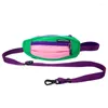 Hundhalsar Hands Free Midje Pack Traction Rope Accessories Pets Leash Outdoor Nylon Portable Infällbar förvaring Bum Bag Supplies Puppy