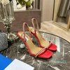 Mode kvinnliga sandaler pumpar berömd 85 mm klassisk kaka tå läder clare crystal rem utsmyckad designer sexig bröllopsfest hög klackar sandal