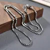 Chains Real 925 Sterling Silver 2.2mm Box Link Chain Necklace Stamp S925 19.7"-29.5"