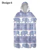 Serviette Éléphant Mandala Séchage Rapide Unisexe Adulte Enfant Poncho À Capuche Surf Sauna Spa Nager Plage Robe À Langer Sable Goutte Libre