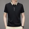 Polos pour hommes 2023 été à manches courtes T-shirt pour hommes nouvelle mode T-shirt à col polo pur coton demi-manches hommes Polo d'affaires