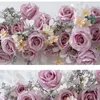 Fiori decorativi 100 cm Vivid Runner di fiori artificiali Matrimonio Rosa Ortensia Addensare Disposizione delle file Arco Decor Layout di scena Sfondo Fl