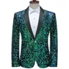 Herenkostuums Blazers Kleurrijke Glitter Pailletten Tuxedo Blazer Mannen Luxe Merk Heren Sjaalkraag Jurk Jasje Bruiloft Podium Blazer Kostuum 230616