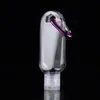 50ML Hand sanitizer bottle for disinfectant liquid Flip top cap with Key Ring Hook Transparent Plastic Bottle for Travel Clwuk