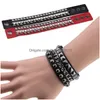 Bracelets De Charme Carré Rivet Pu Bracelet En Cuir Bracelet Manchette Wrap Bracelet Punk Gothique Snap Bouton Mtilayer Hip Hop Mode Drop De Dh3Qx