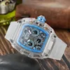 2022 transparent luxe 6 broches montre à quartz lunette transparente hommes montre à quartz hommes designer poignet étanche Reloj Hombre