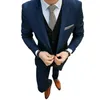 Ternos Masculinos Azul Marinho Clássico Masculino Para Casamento Últimos Casacos Calças Designs Noivo Smoking Slim Terno Masculino Blazer Festa de Formatura 3 Peças