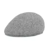 ベレーズユニセックスベレーベレーソリッドカラーウールベレー帽Beanie Hat Men Men British Retro Antiwear Forward Hats Embroidered Newsboy Cap Z0616