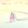 Pendentif Colliers Naturel Rose Ross Quartz Balancent Goutte Pour Femme À La Mode Charme Gemme Cristal Collier De Mariée Fête Fille Cadeaux Bijoux